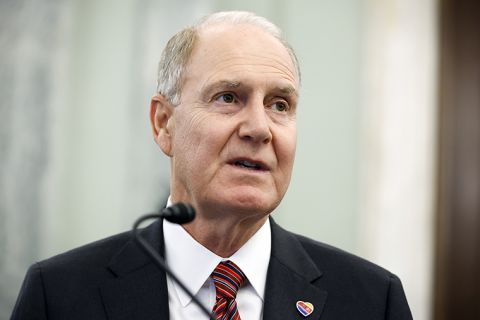 Southwest Airlines CEO Gary Kelly testified before the Senate Commerce, Science, and Transportation in the Russell Senate Office Building on Capitol Hill on December 15, 2021 in Washington, DC. 