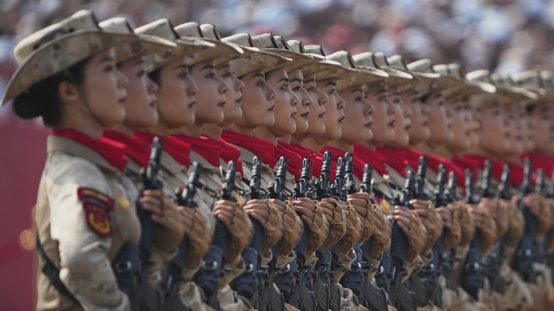 Military personnel take part in a military parade to commemorate the 80th anniversary of Japan's World War II surrender held in front of Tiananmen Gate in Beijing, Wednesday, Sept. 3, 2025. (AP Photo/Andy Wong)