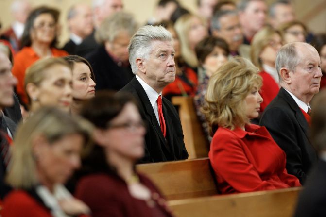 Lynch attends the funeral for film producer Dino De Laurentiis in Los Angeles in 2010.