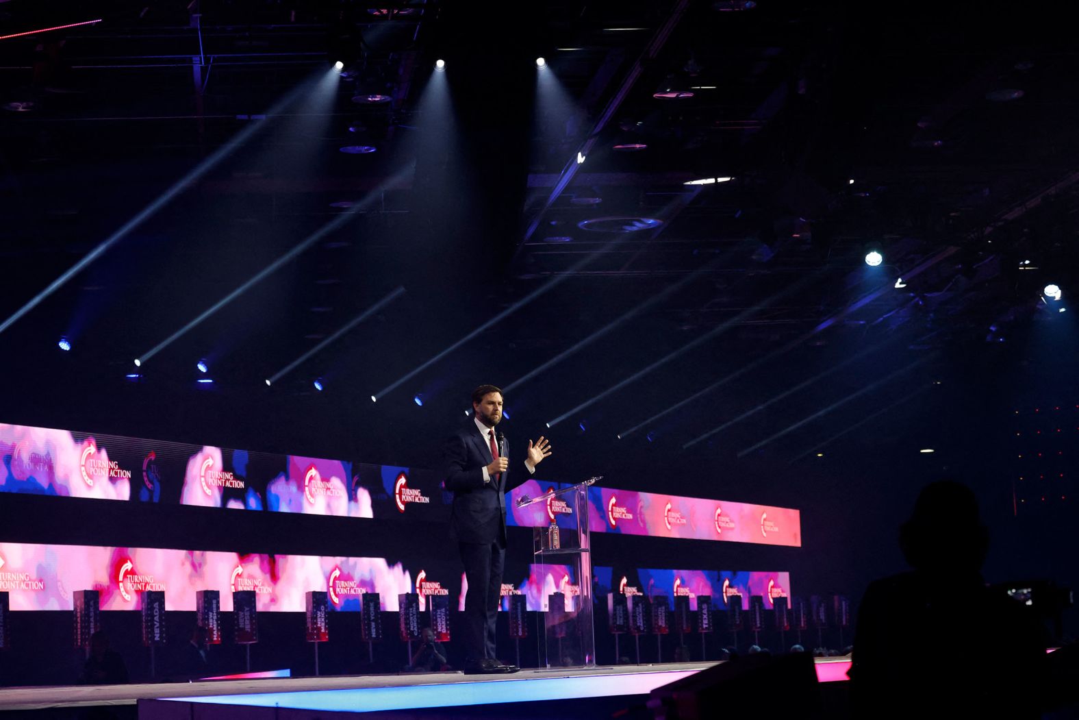 Vance addresses the conservative Turning Point People’s Convention in Detroit in June 2024.