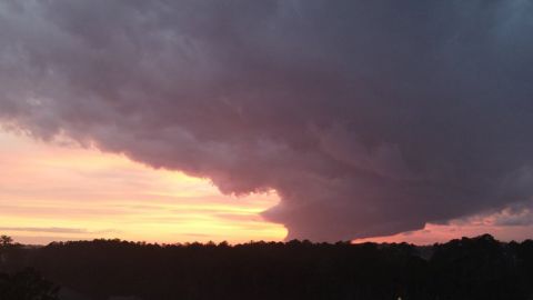 Image of tornado warned storm from Conyers, Georgia looking towards Covington, Georgia. This storm caused tornado damage over Covington on New Year's Eve.