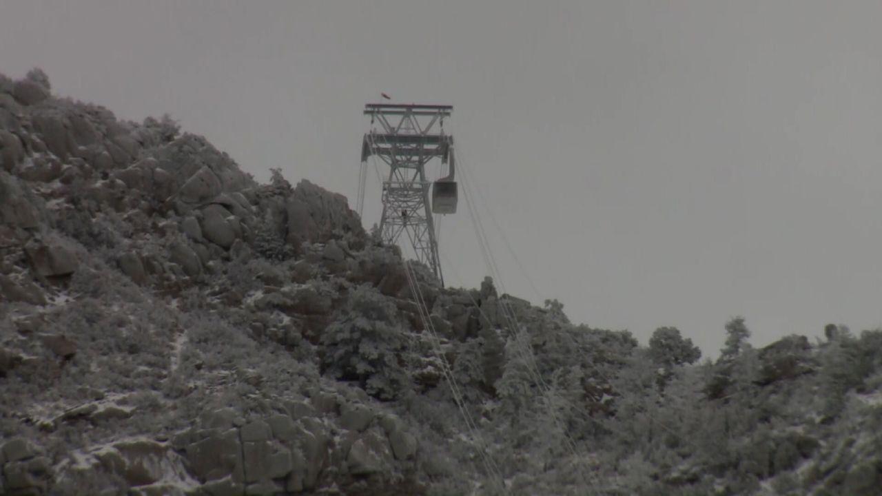 Passengers were rescued from the Sandia Peak Tramway in Albuquerque, New Mexico, after trams because stuck in inclement weather.