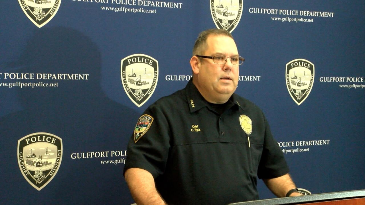 Gulfport Police Department Chief Chris Ryle during a news conference Saturday. 