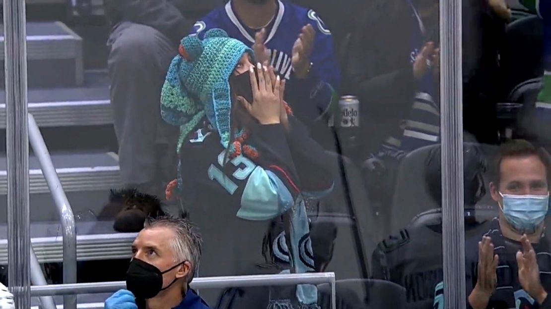 Ice hockey fan Nadiaa Popovic noticed Canucks assistant equipment manager Brian Hamilton's mole at a game in October.