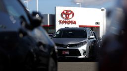 Brand new Toyota cars are displayed on the sales lot at One Toyota of Oakland on February 06, 2019 in Oakland, California. 