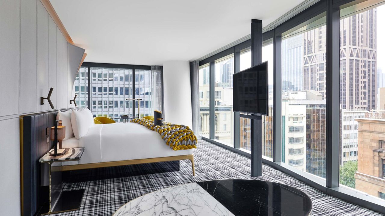 W Melbourne guest rooms boast deep-soaking tubs and sweeping views over the city or the Yarra River.