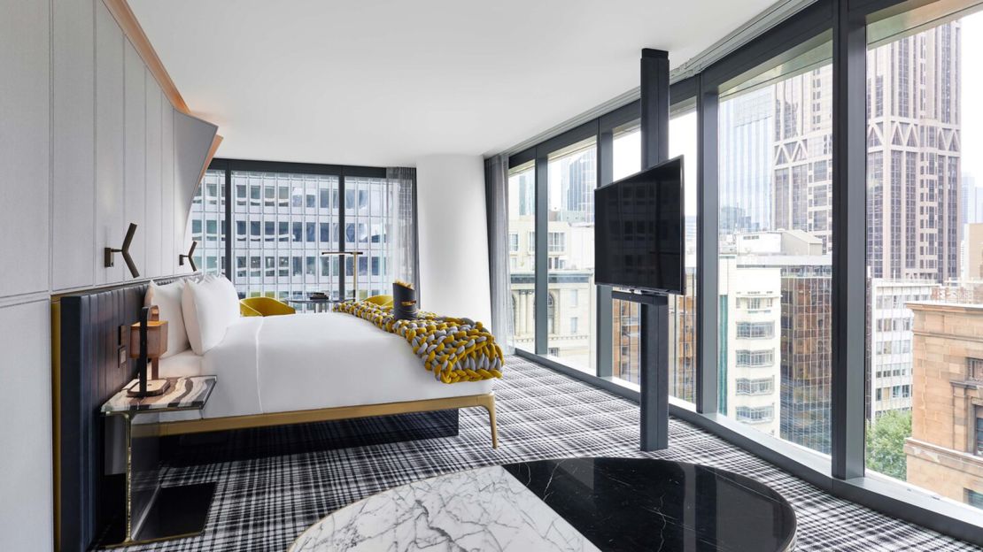 W Melbourne guest rooms boast deep-soaking tubs and sweeping views over the city or the Yarra River.