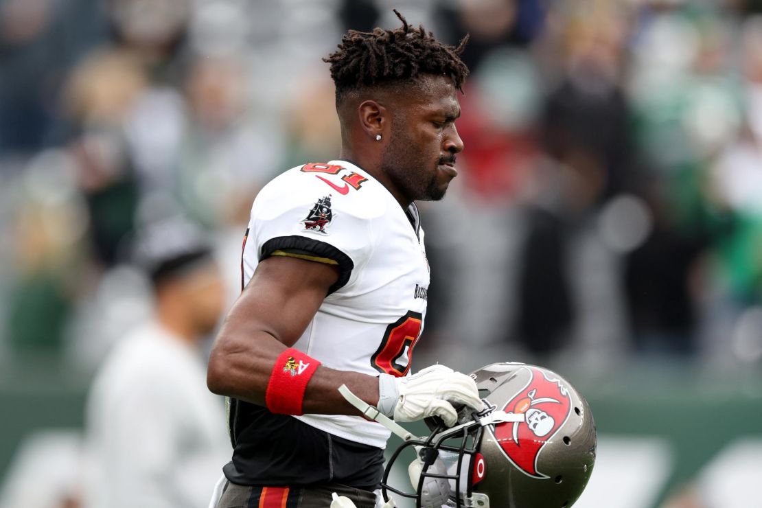 Brown looks on against the New York Jets during the game.