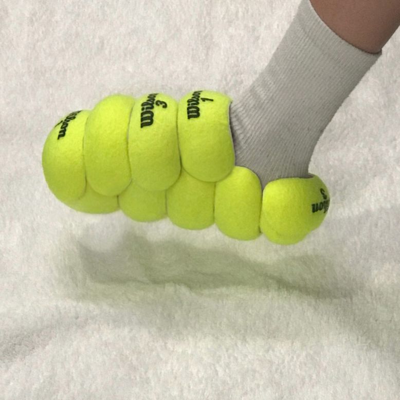 One of McLaughlin's early projects that garnered attention was footwear made of tennis balls. "It checked a bunch of boxes. It was comfortable, the colors were nice, it was wearable and durable," she said.