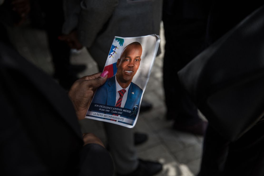 A ceremony for the slain Haitian President Jovenel Moïse in Port-au-Prince on July 20.
