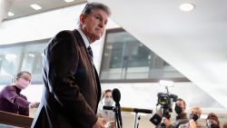 Sen. Joe Manchin (D-WV) speaks to reporters outside of his office on Capitol Hill on January 4, 2022 in Washington, DC.