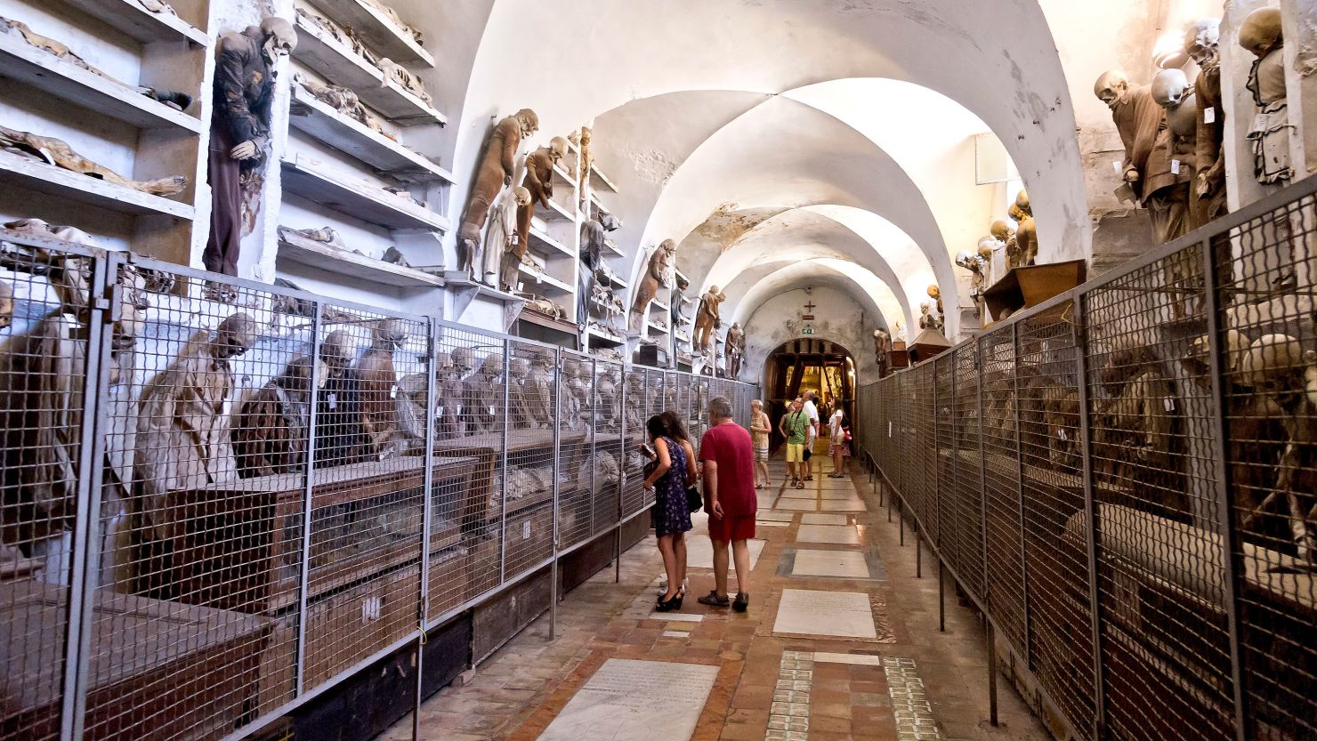 The catacombs hold the largest collection of mummified remains in Europe.