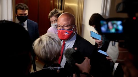 Rep. Bennie Thompson, chair of the select committee investigating the January 6 attack, speaks to reporters after the conclusion of a business meeting on Capitol Hill in December.