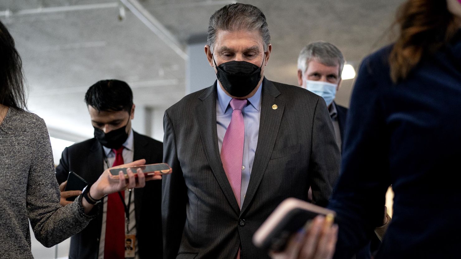 Sen. Joe Manchin speaks to members of the media at the Capitol on Wednesday.