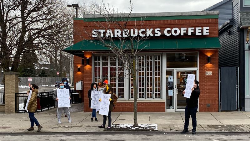 Union supporters walk out at Buffalo Starbucks, citing health concerns