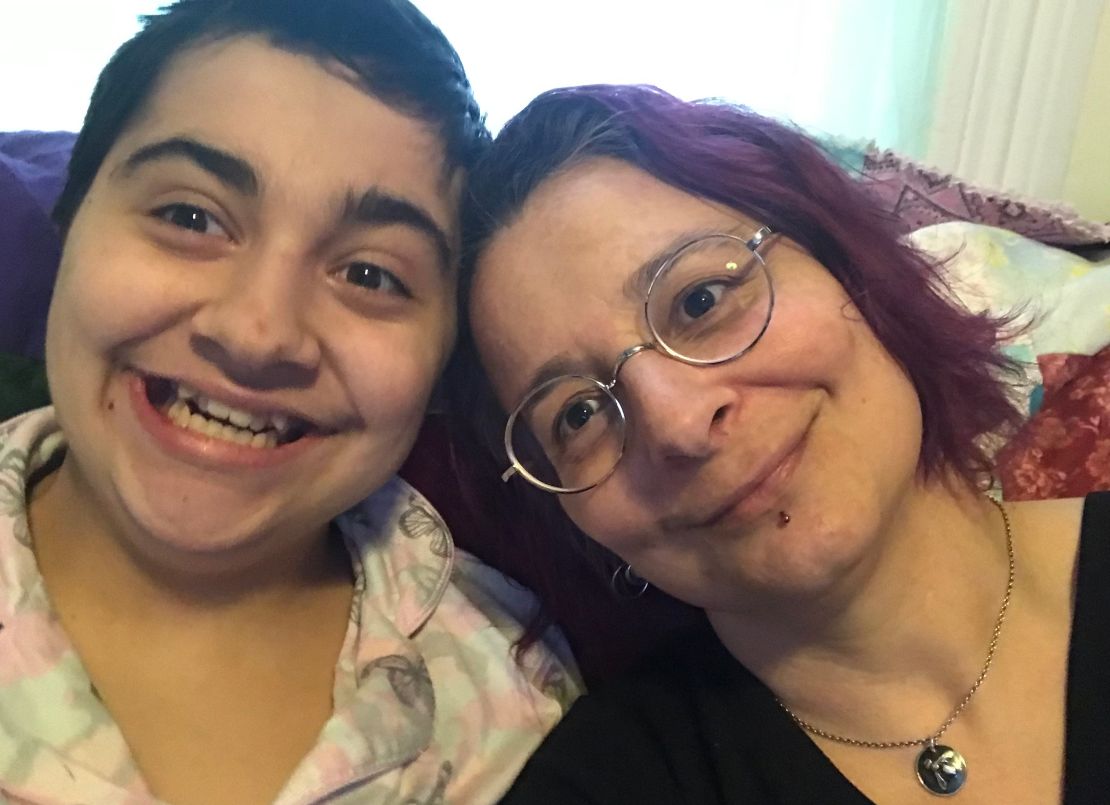 Diana Lesny, who has autism, is learning at home with her mom, Anmari Linardi.