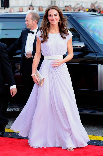 Alexander McQueen has become a mainstay of her closet. Here, at the 2011 BAFTAs, she wore a bespoke lilac gown by the brand. 