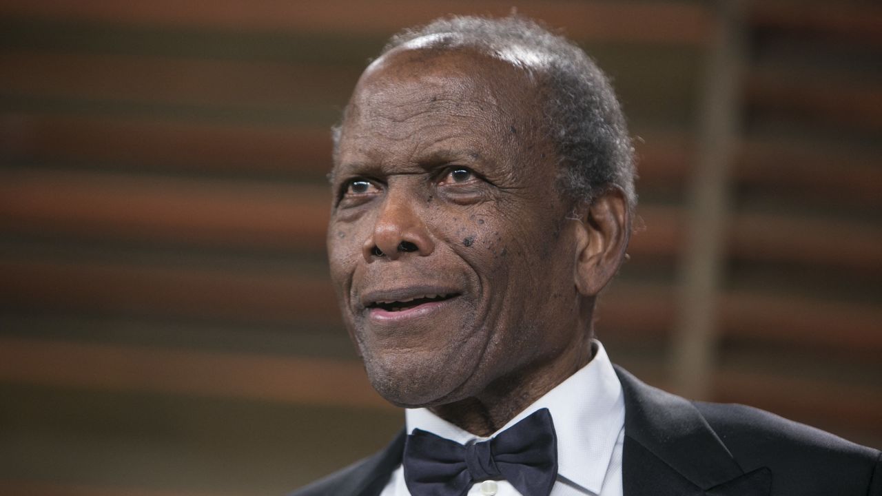 Sidney Poitier at the 2014 Vanity Fair Oscar night party on March 2, 2014, in West Hollywood, California. 