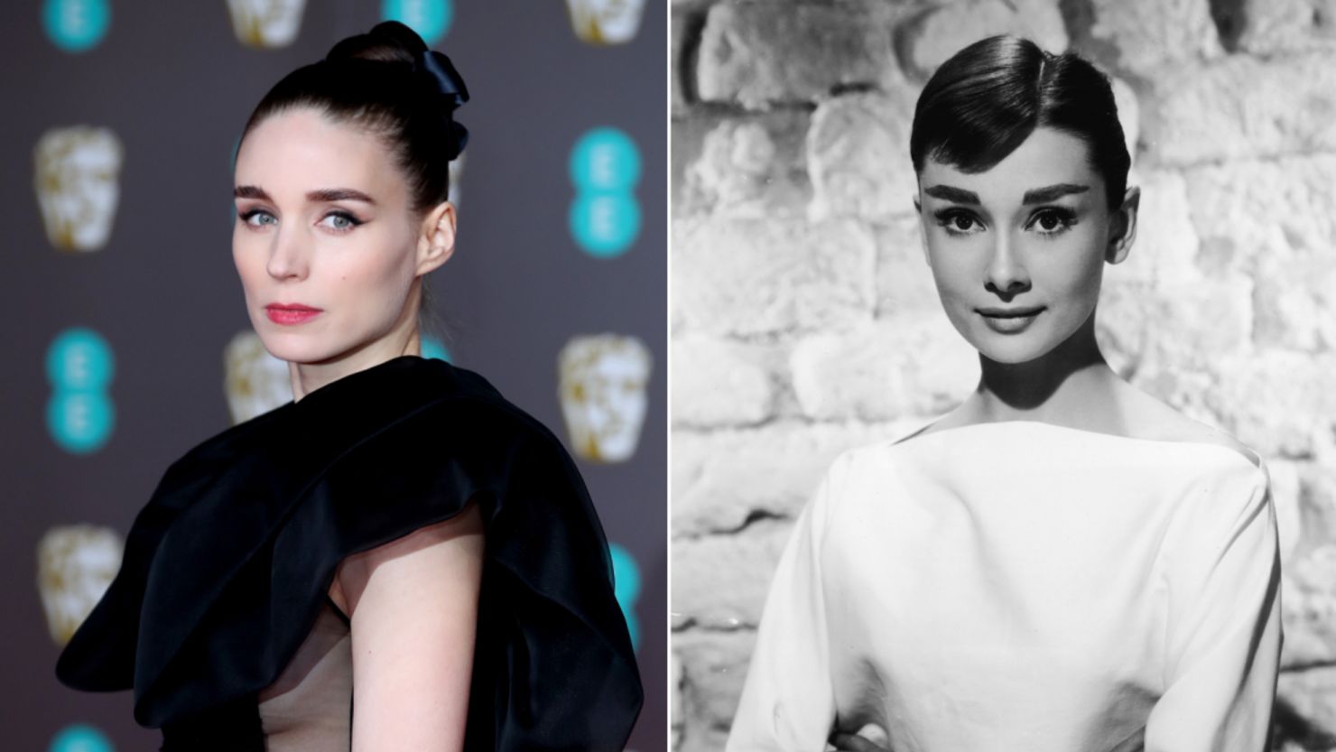 Rooney Mara, left, and Audrey Hepburn. 