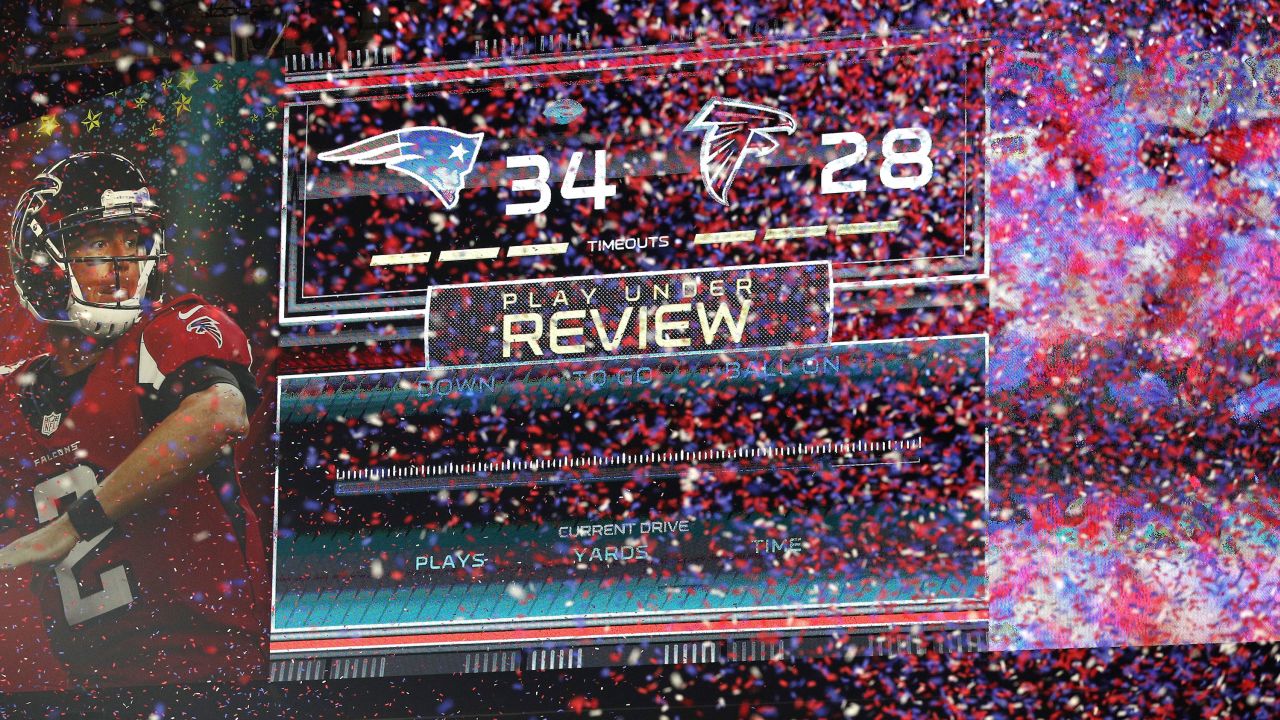 Confetti falls after the Patriots defeat the Falcons 34-28 in ovetime during Super Bowl LI at NRG Stadium on February 5, 2017 in Houston, Texas.