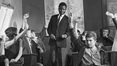Sidney Poitier as a teacher who must win over his students in a still from the 1967 film "To Sir, with Love." 