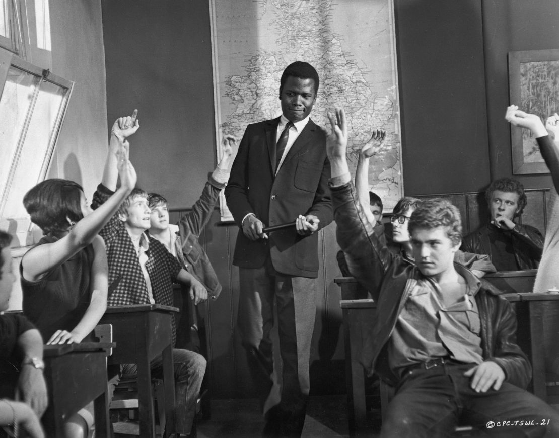 Sidney Poitier as a teacher who must win over his students in a still from the 1967 film "To Sir, with Love." 
