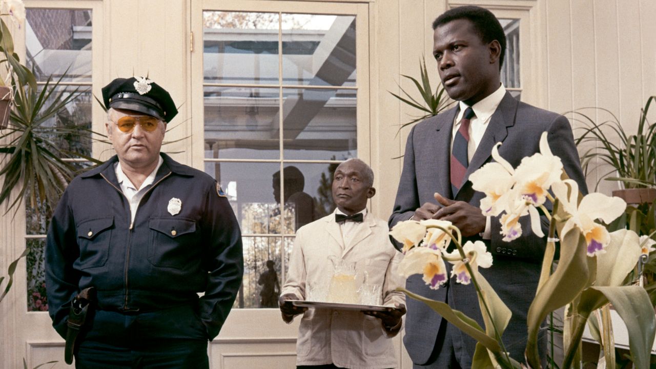 Sidney Poitier with Rod Steiger on the set of "In the Heat of the Night," directed by Norman Jewison.