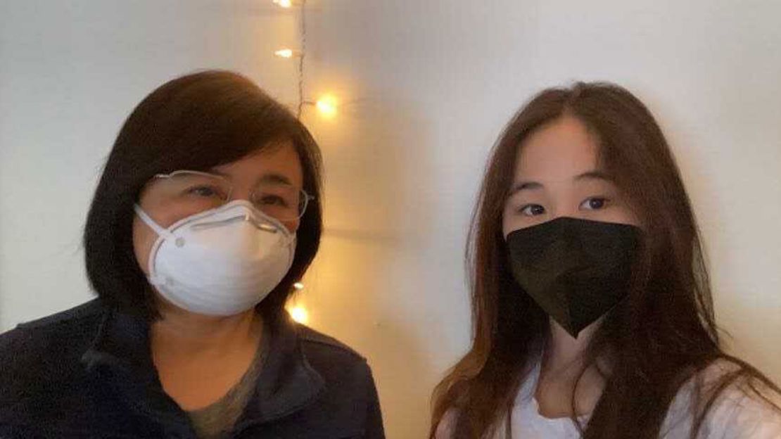Jane Peng is taking precautions, as her daughter, right, tested positive for Covid-19 on Tuesday.