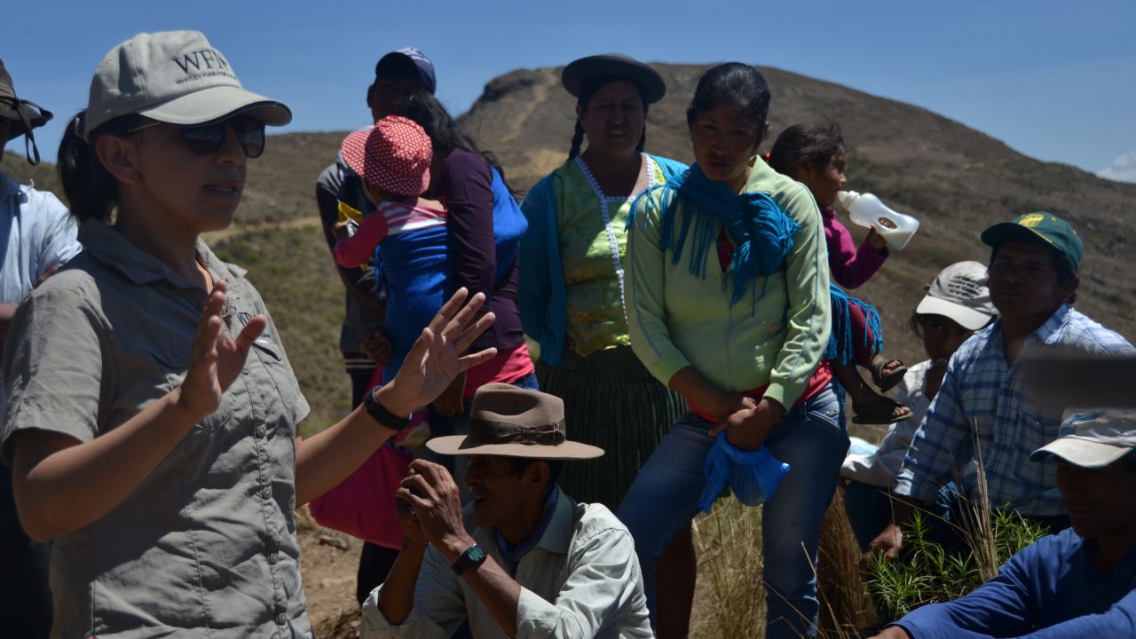 Velez-Liendo (left) works closely with local communities on the project.