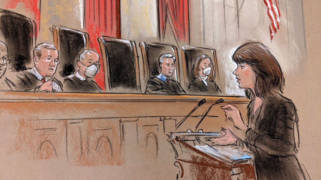 Solicitor General Elizabeth Prelogar argues before the Supreme Court on January 7, 2021