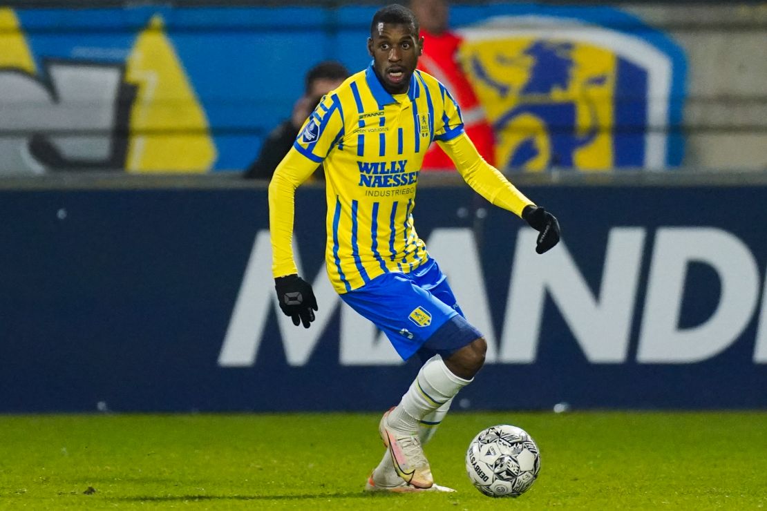 Bakari runs with the ball during the match between RKC Waalwijk and PSV on December 19.