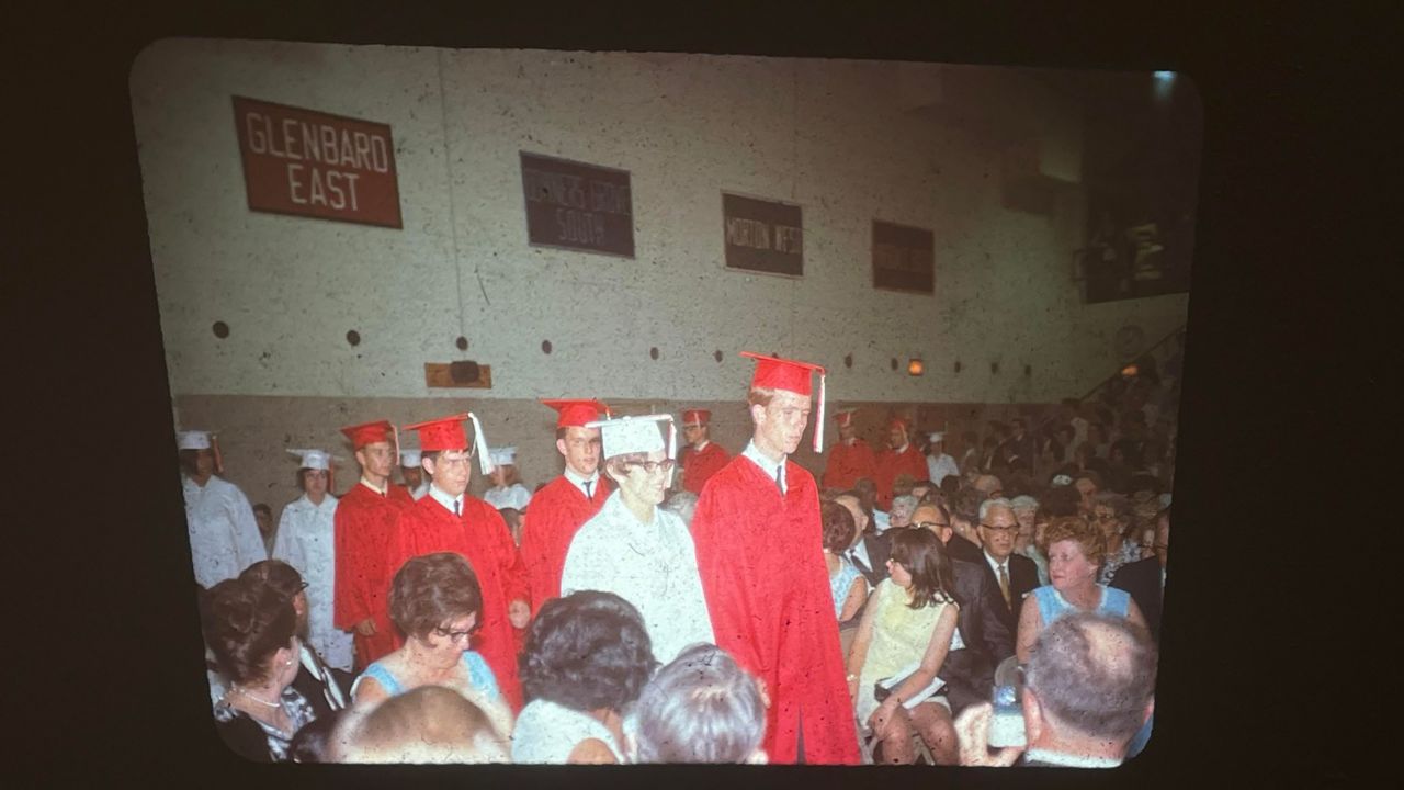 Photos from Sue's 1968 high school graduation were included in the bunch found.