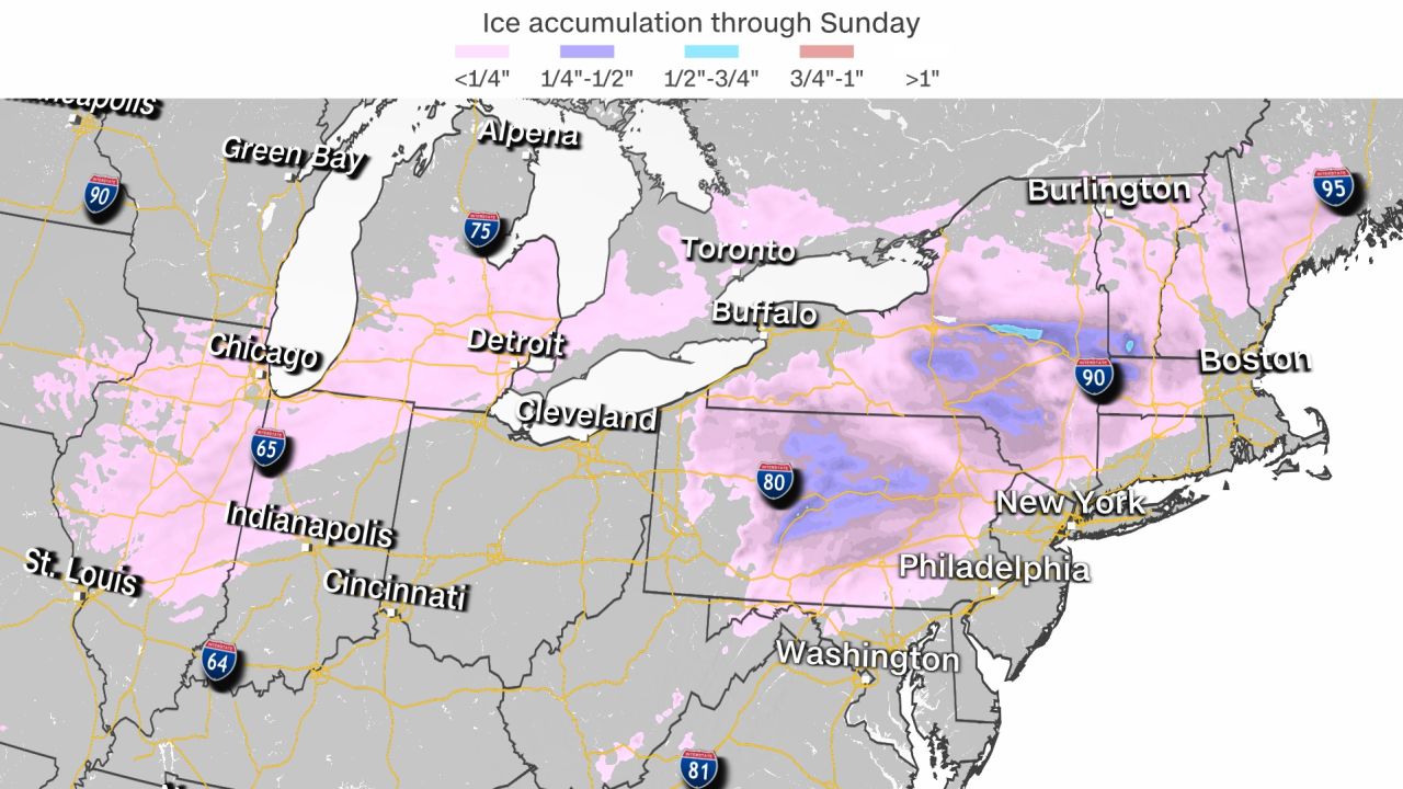 weather midwest northeast ice accumulation through sunday 01082021
