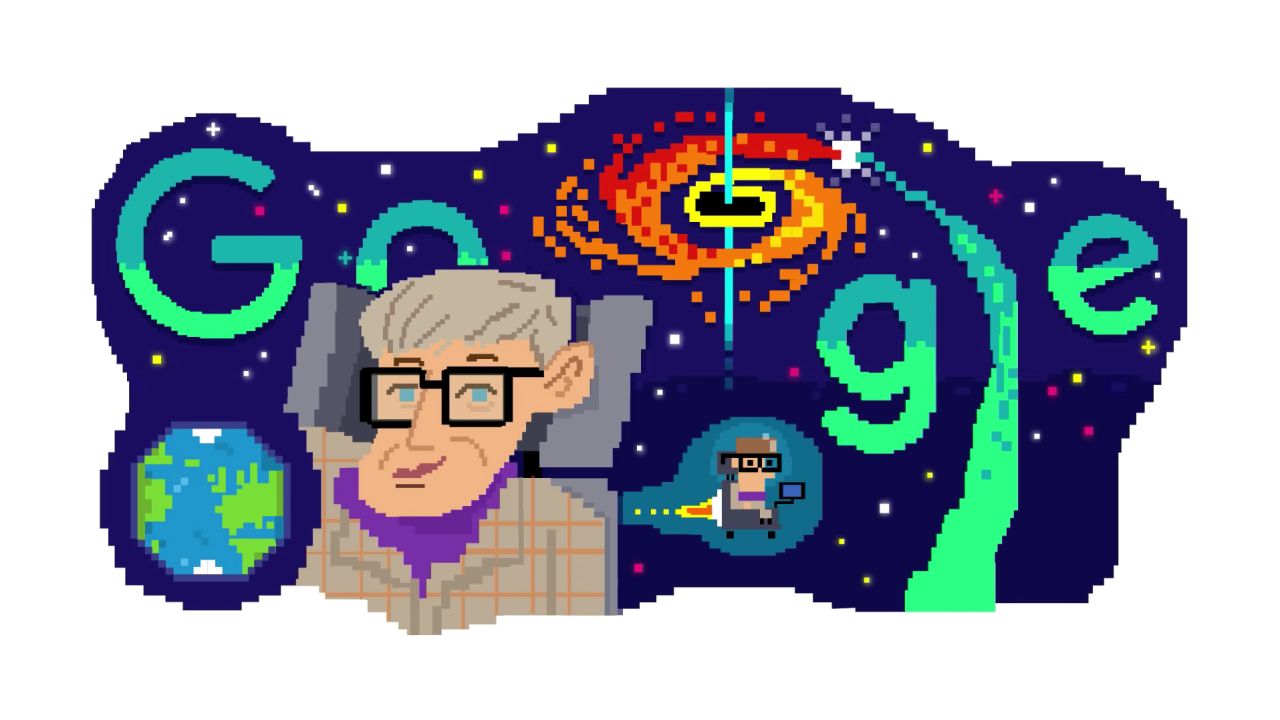 Googlr Doodle in honor of Stephen Hawking's 80th birthday