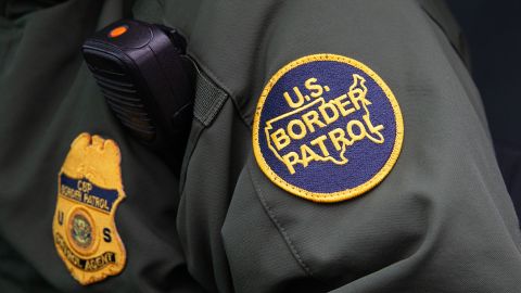 This photo shows a US Border Patrol patch on a border agent's uniform.