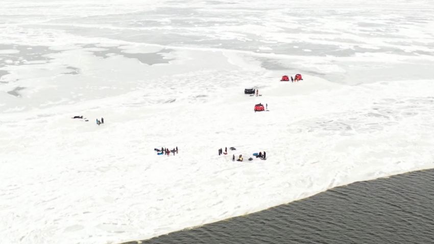 At least 34 people were rescued on Saturday after being stranded on an large chunk of floating ice off the shore of Point Comfort on Green Bay, according to Brown County, Wisconsin Sheriff's Office.