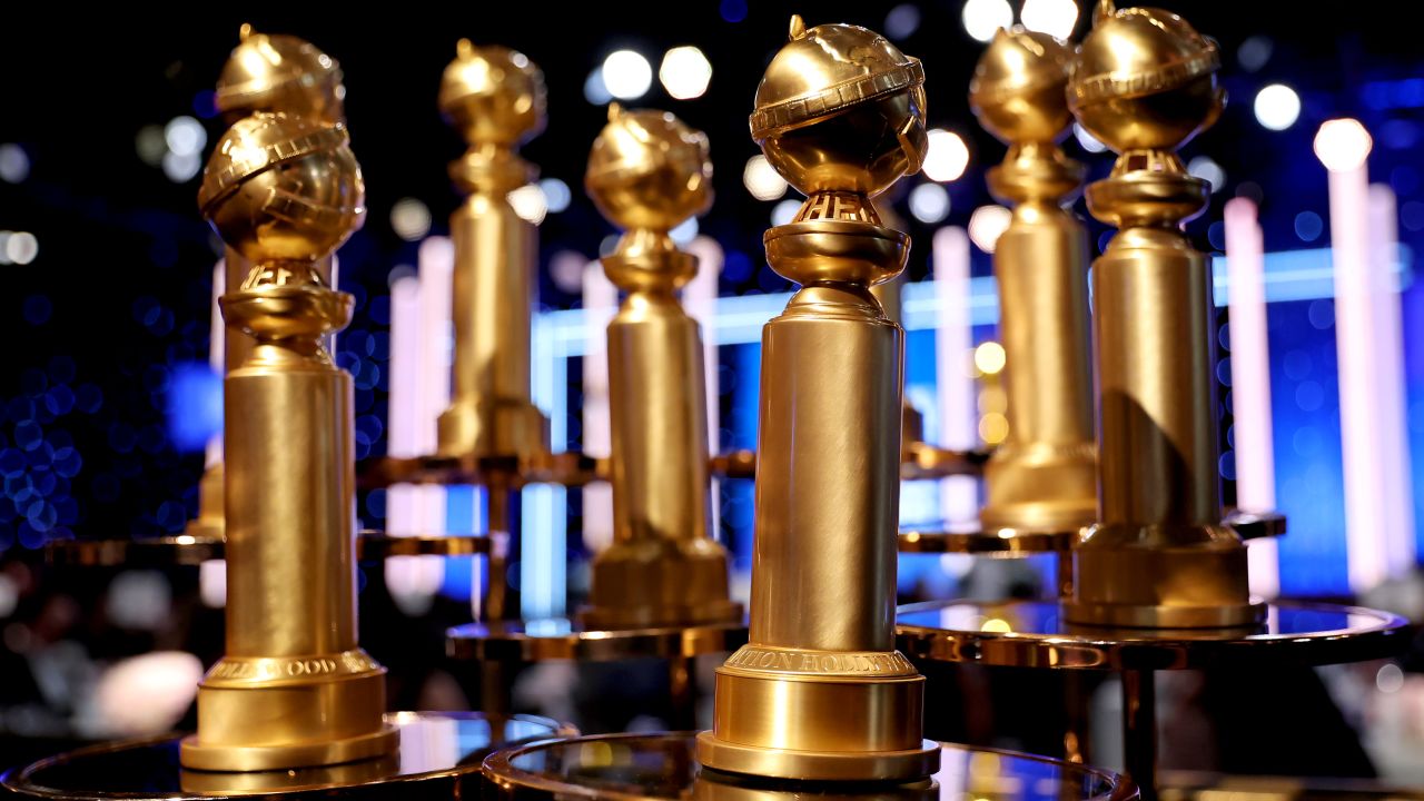 Golden Globes are seen during the 79th Annual Golden Globe Awards at the Beverly Hilton on January 9, 2022 in Beverly Hills.