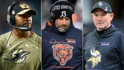 Left to right: Brian Flores, Matt Nagy, Mike Zimmer