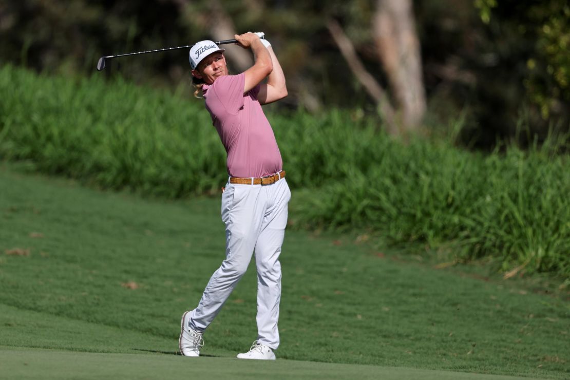 Smith plays an approach shot on the fourth hole during the final round of the Tournament of Champions.