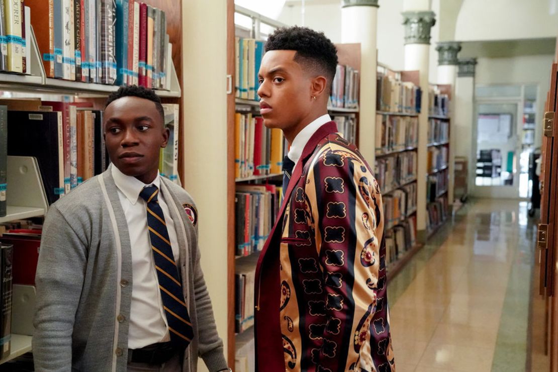 (From left) Olly Sholotan as Carlton Banks and Jabari Banks as Will Smith are shown in a scene from "Bel-Air." 