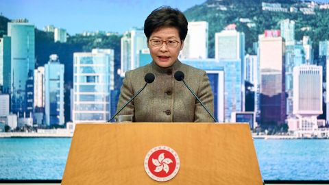 Hong Kong Chief Executive Carrie Lam at a news conference on January 11.