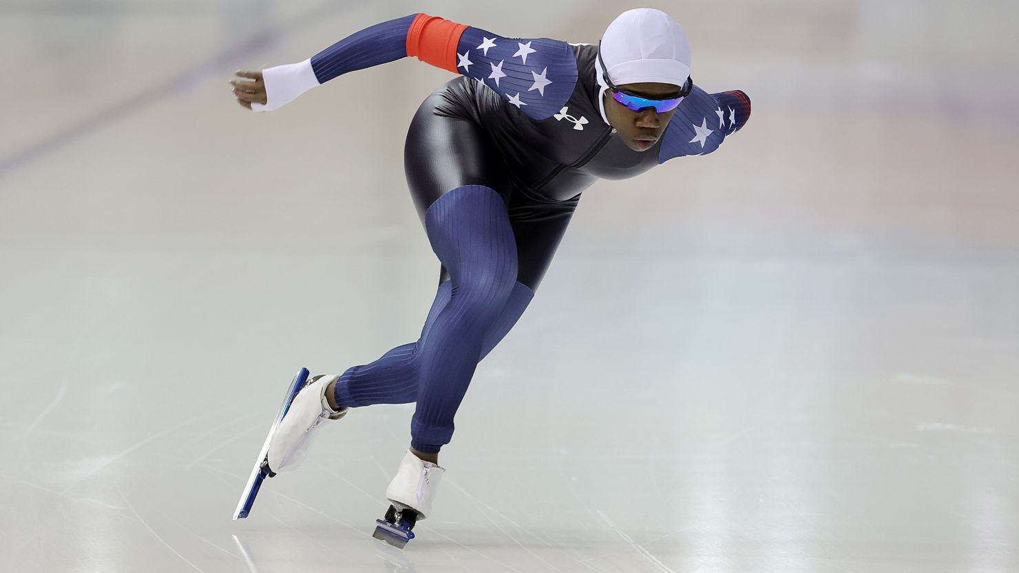 Erin Jackson competes in the Women's 1,500m event during the 2022 US Speedskating Long Track Olympic Trials on January 8.