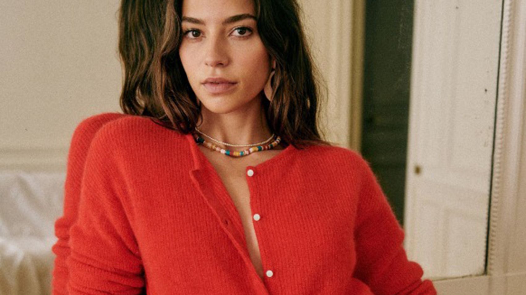 Wool-blend Rib-knit Sweater - Red - Ladies