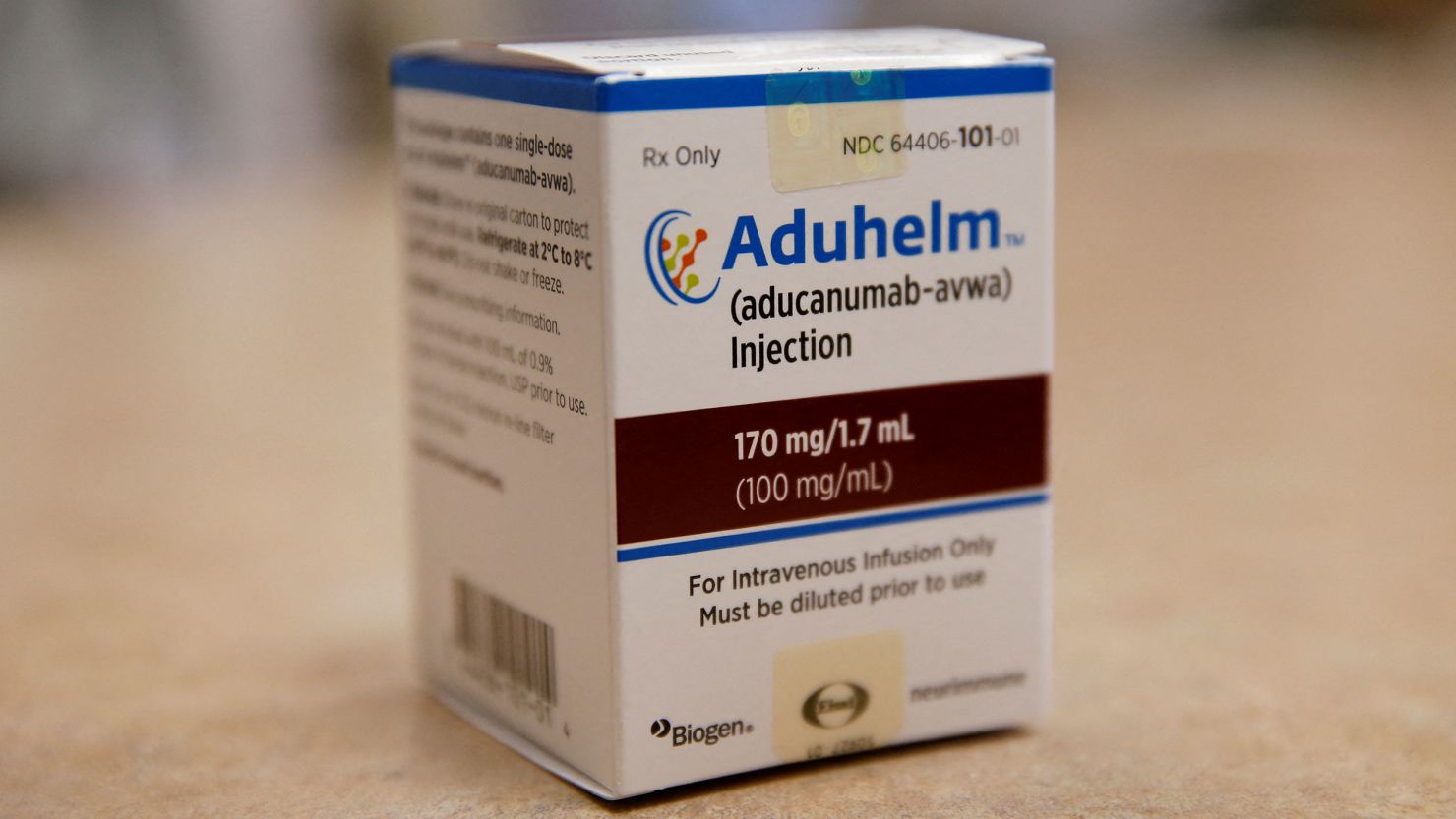 Aduhelm, Biogen's controversial drug for early Alzheimer's disease, is seen at Butler Hospital, one of the clinical research sites in Providence, Rhode Island, June 16, 2021.