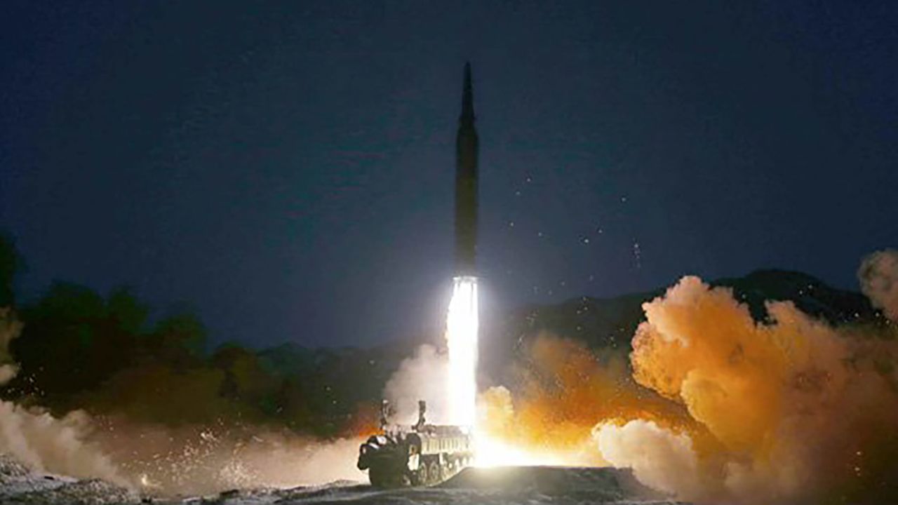 North Korea says it successfully test-fired a hypersonic missile on Tuesday in the this image from state media.