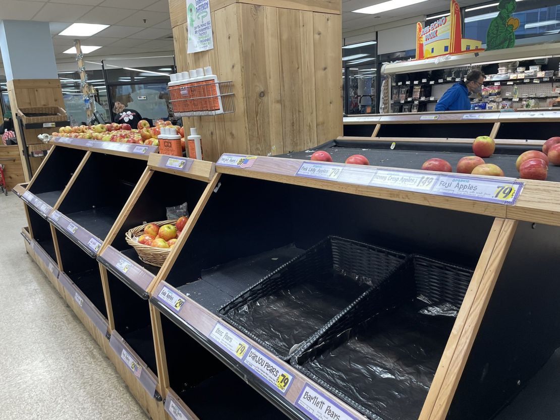 Miah Daughtery took this photo of empty shelves at a Trader Joe's in Bethesda, MD, on January 9. 