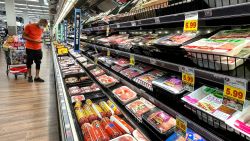 LOS ANGELES, CALIFORNIA - NOVEMBER 11: A person shops in the meat section of a grocery store on November 11, 2021 in Los Angeles, California. U.S. consumer prices have increased solidly in the past few months on items such as food, rent, cars and other goods as inflation has risen to a level not seen in 30 years. The consumer-price index rose by 6.2 percent in October compared to one year ago. (Photo by Mario Tama/Getty Images)