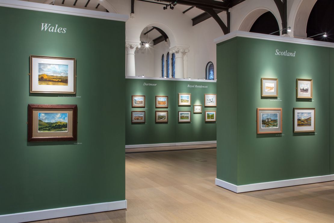 The watercolors are on display at the Garrison Chapel in Chelsea Barracks in London.