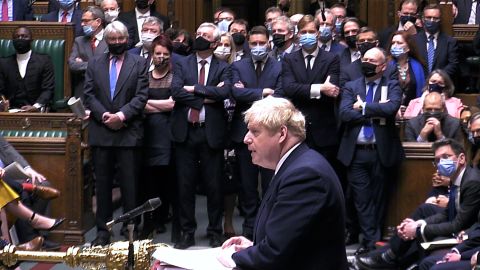 Boris Johnson faced tough questions from lawmakers in Parliament as outrage mounts over a "bring your own booze" event held at Downing Street during the height of the UK's first Covid-19 lockdown.