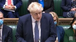 Prime Minister Boris Johnson makes a statement ahead of Prime Minister's Questions in the House of Commons, London. Picture date: Wednesday January 12, 2022. (Photo by House of Commons/PA Images via Getty Images)